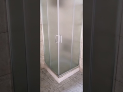 5mm frost glass square shower cubicle with silver profile